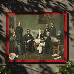 Abraham Lincoln and His Cabinet Meeting Historical Poster PosterGoat
