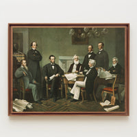 Abraham Lincoln and His Cabinet Meeting Historical Poster PosterGoat