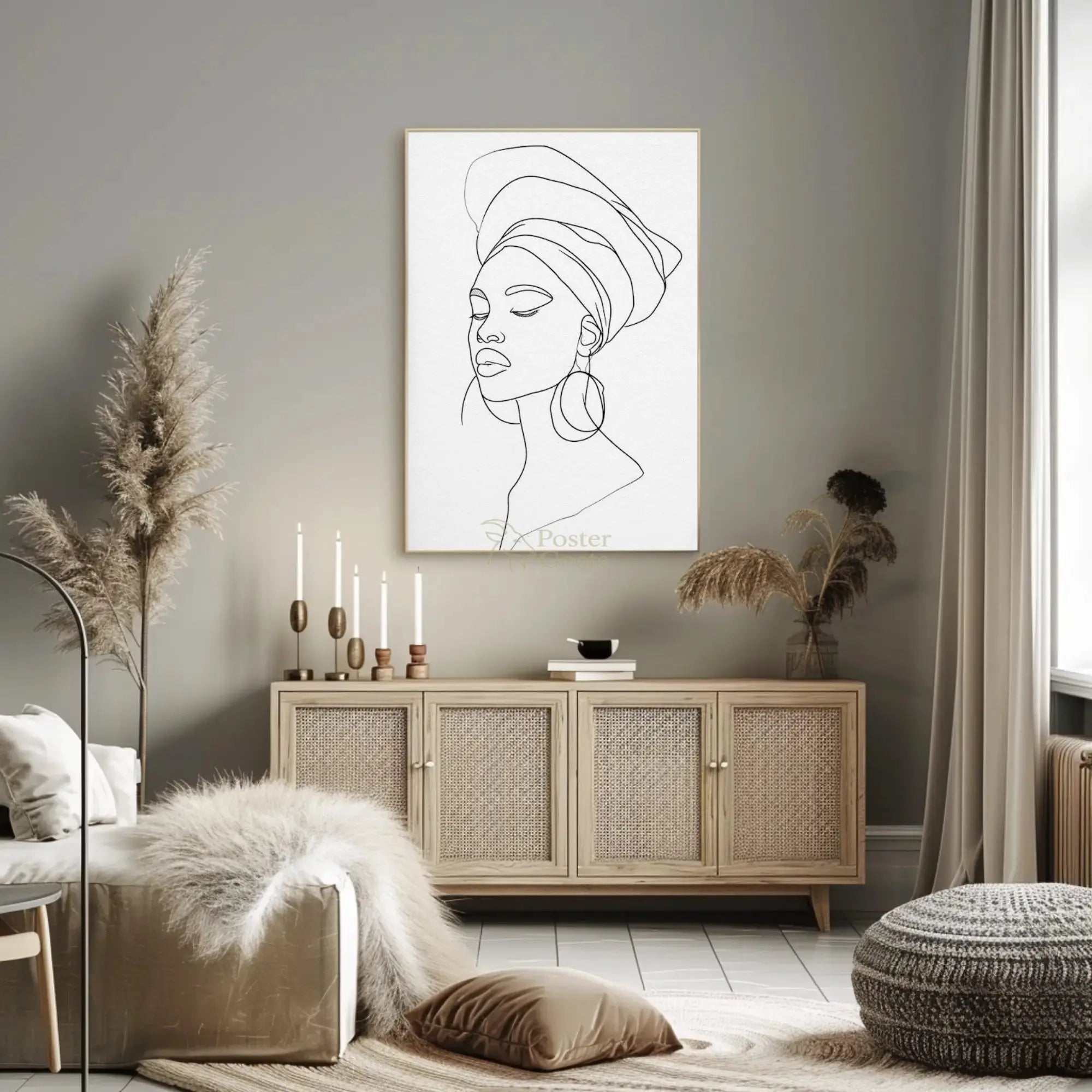 Abstract African Brushstroke Art Poster PosterGoat