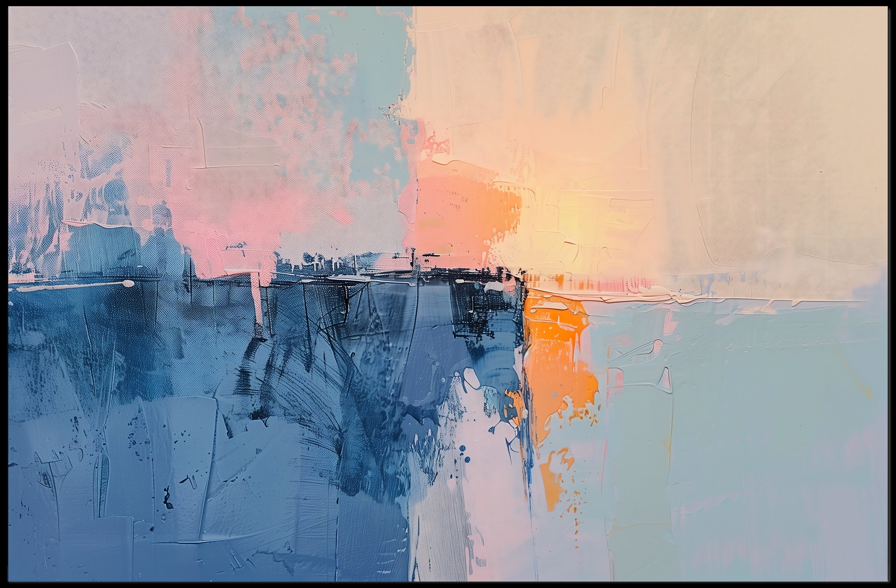 Abstract Art Poster with Soothing Hues and Serene Mood PosterGoat