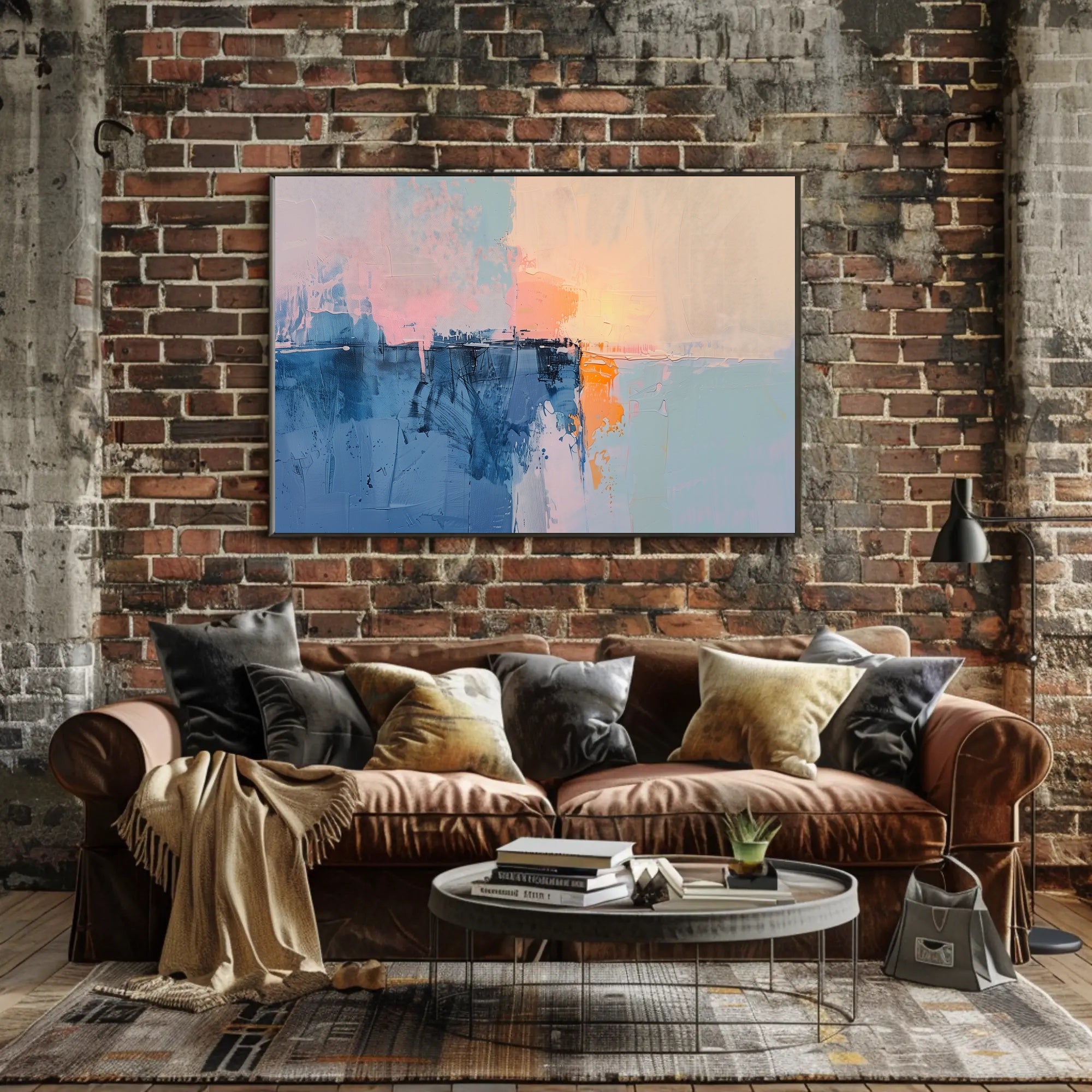 Abstract Art Poster with Soothing Hues and Serene Mood PosterGoat