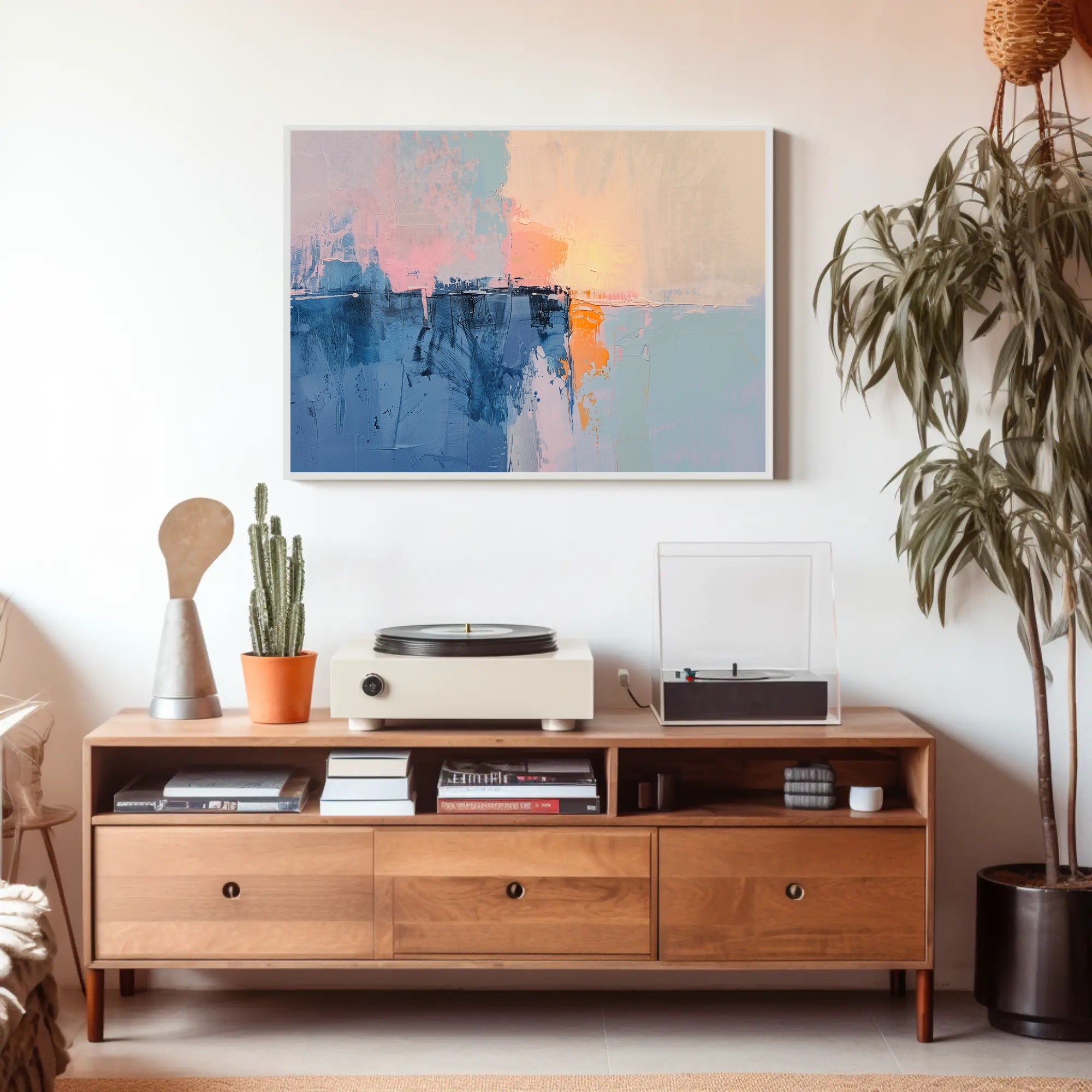 Abstract Art Poster with Soothing Hues and Serene Mood PosterGoat