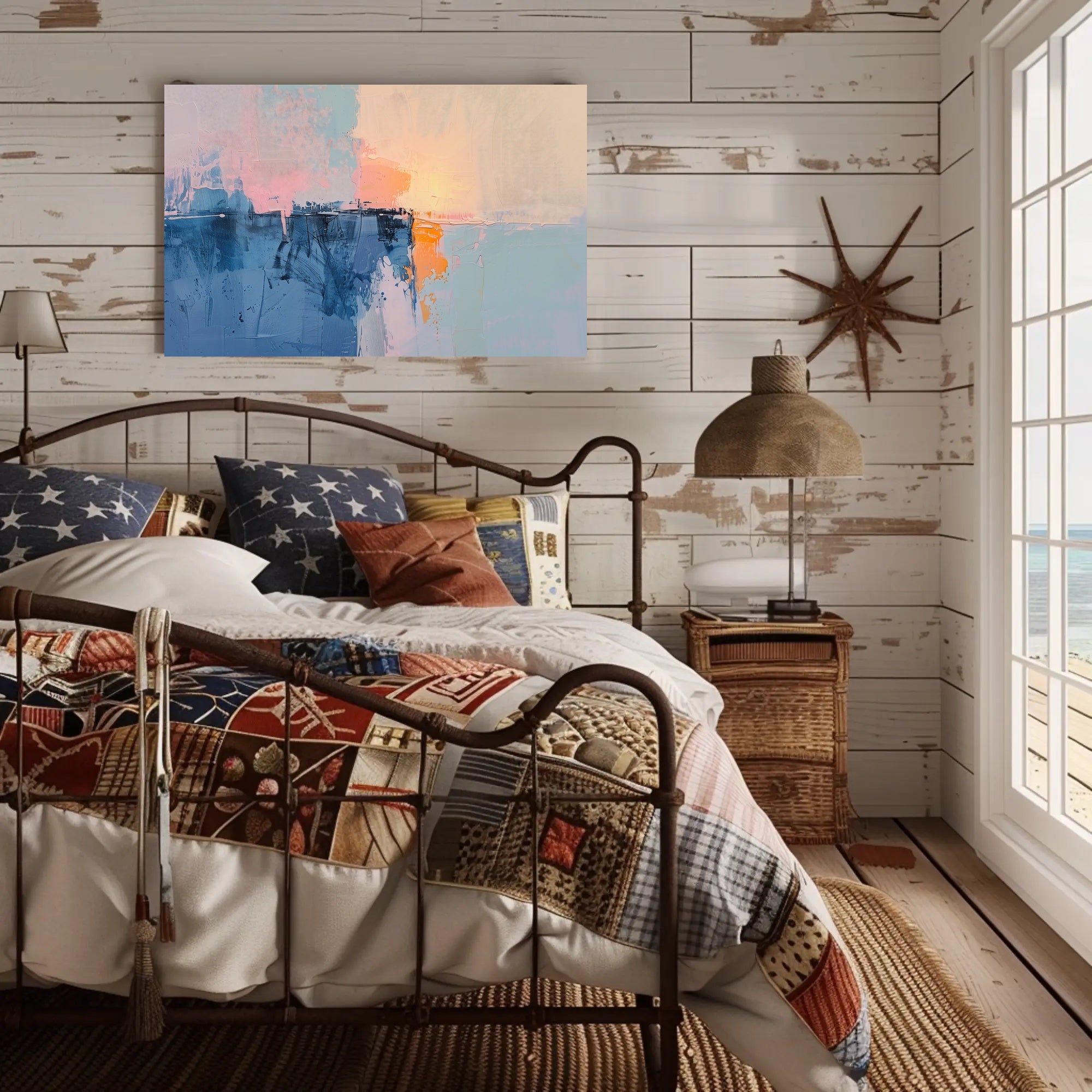 Abstract Art Poster with Soothing Hues and Serene Mood PosterGoat