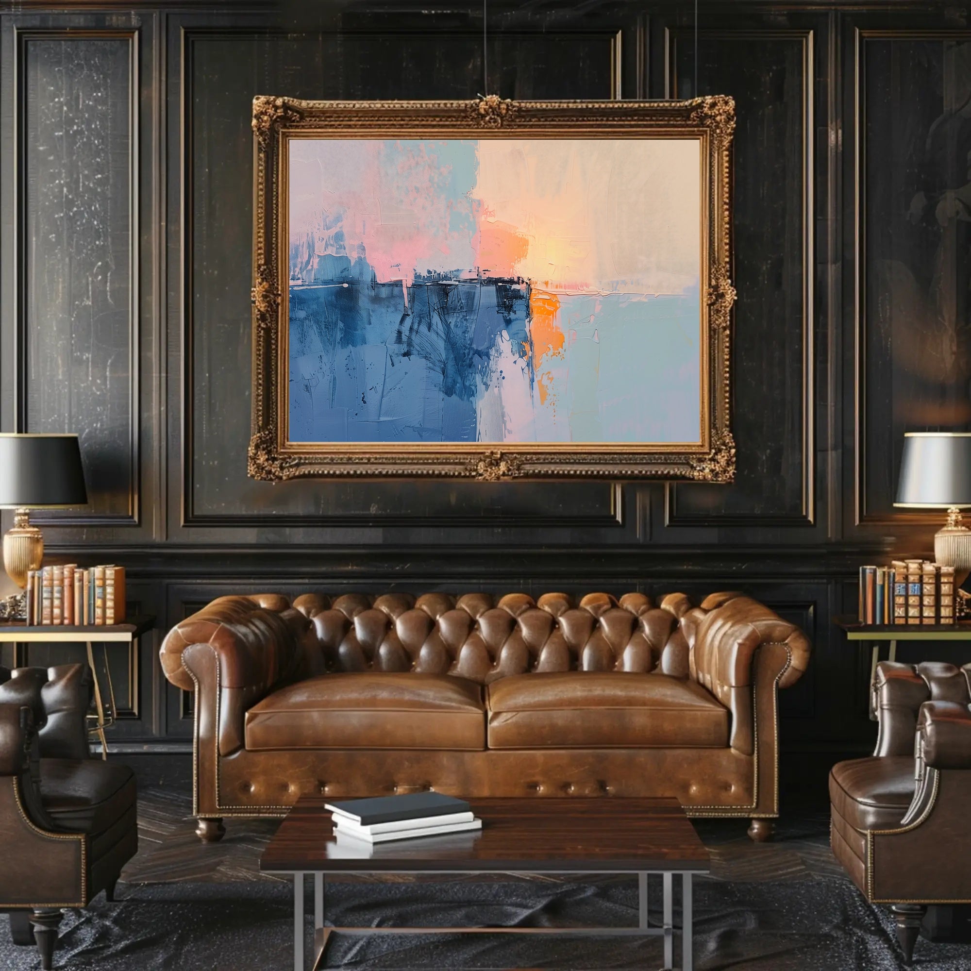 Abstract Art Poster with Soothing Hues and Serene Mood PosterGoat