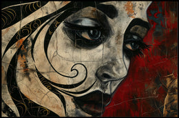 Abstract Artistic Face With Cracked Effect Poster PosterGoat