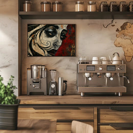 Abstract Artistic Face With Cracked Effect Poster PosterGoat