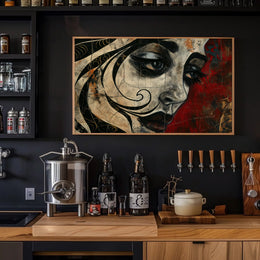 Abstract Artistic Face With Cracked Effect Poster PosterGoat