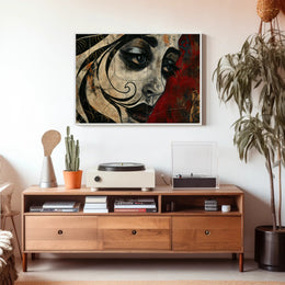 Abstract Artistic Face With Cracked Effect Poster PosterGoat
