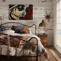 Abstract Artistic Face With Cracked Effect Poster PosterGoat