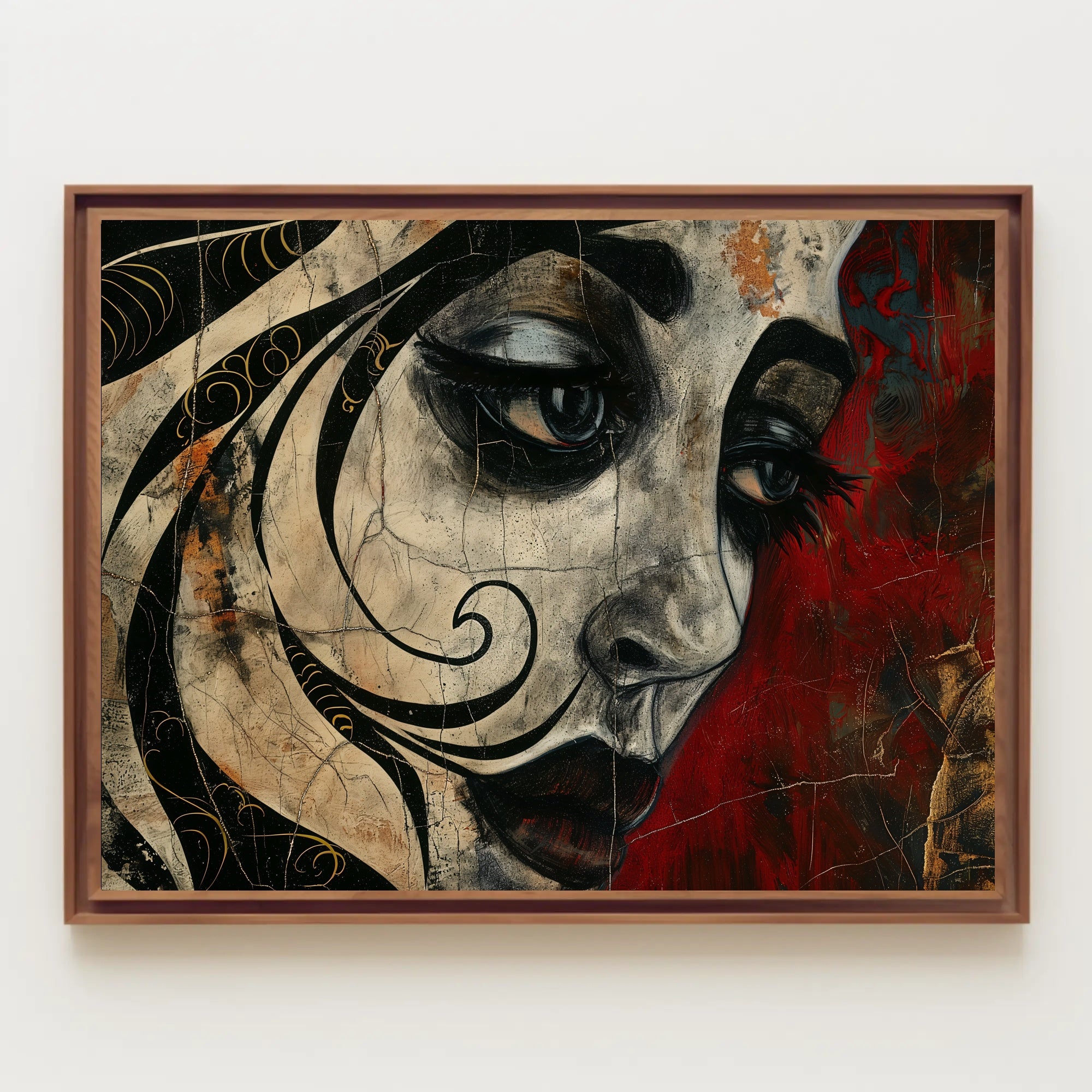 Abstract Artistic Face With Cracked Effect Poster PosterGoat