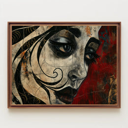 Abstract Artistic Face With Cracked Effect Poster PosterGoat