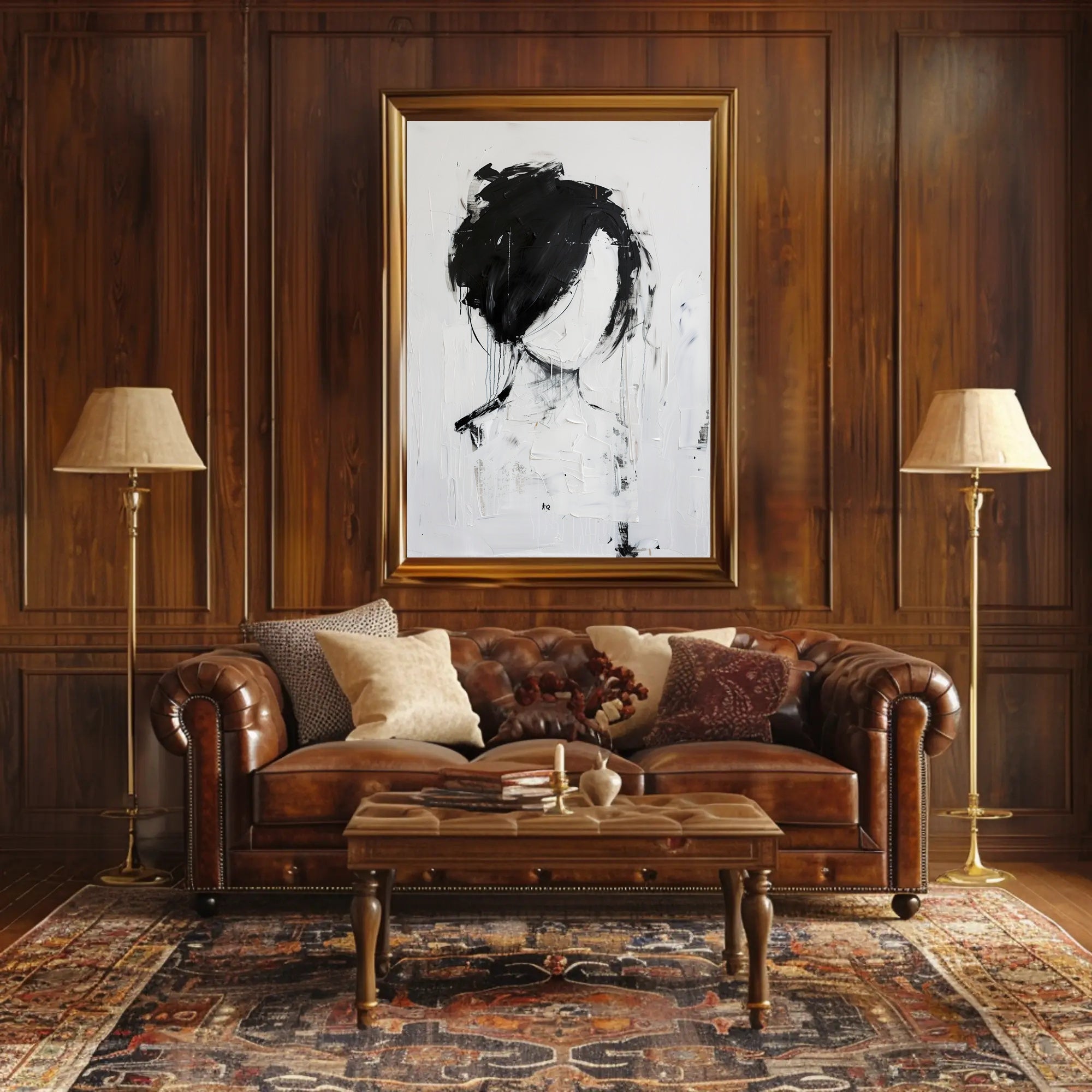 Abstract Black and White Silhouette Art Artistic Poster PosterGoat