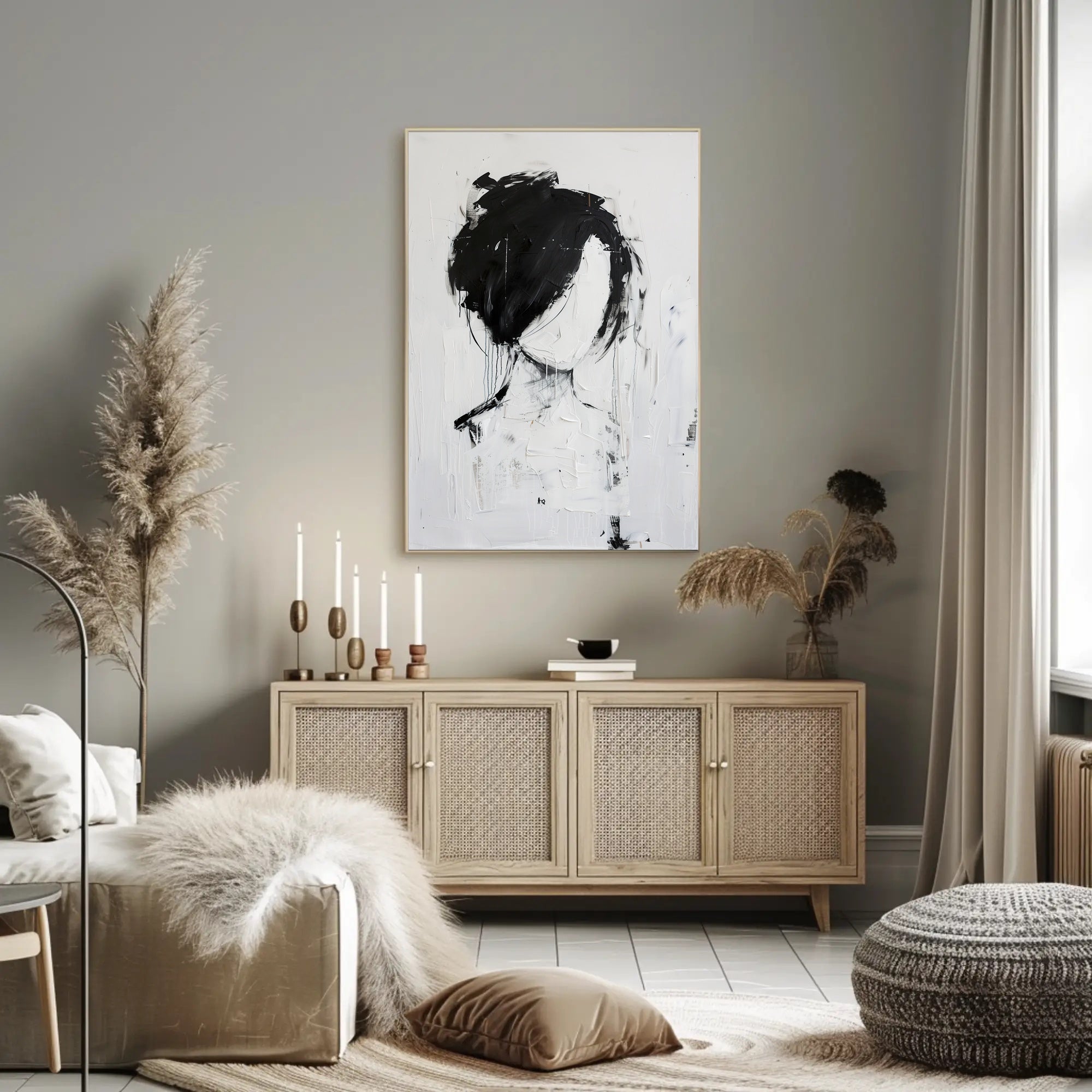 Abstract Black and White Silhouette Art Artistic Poster PosterGoat