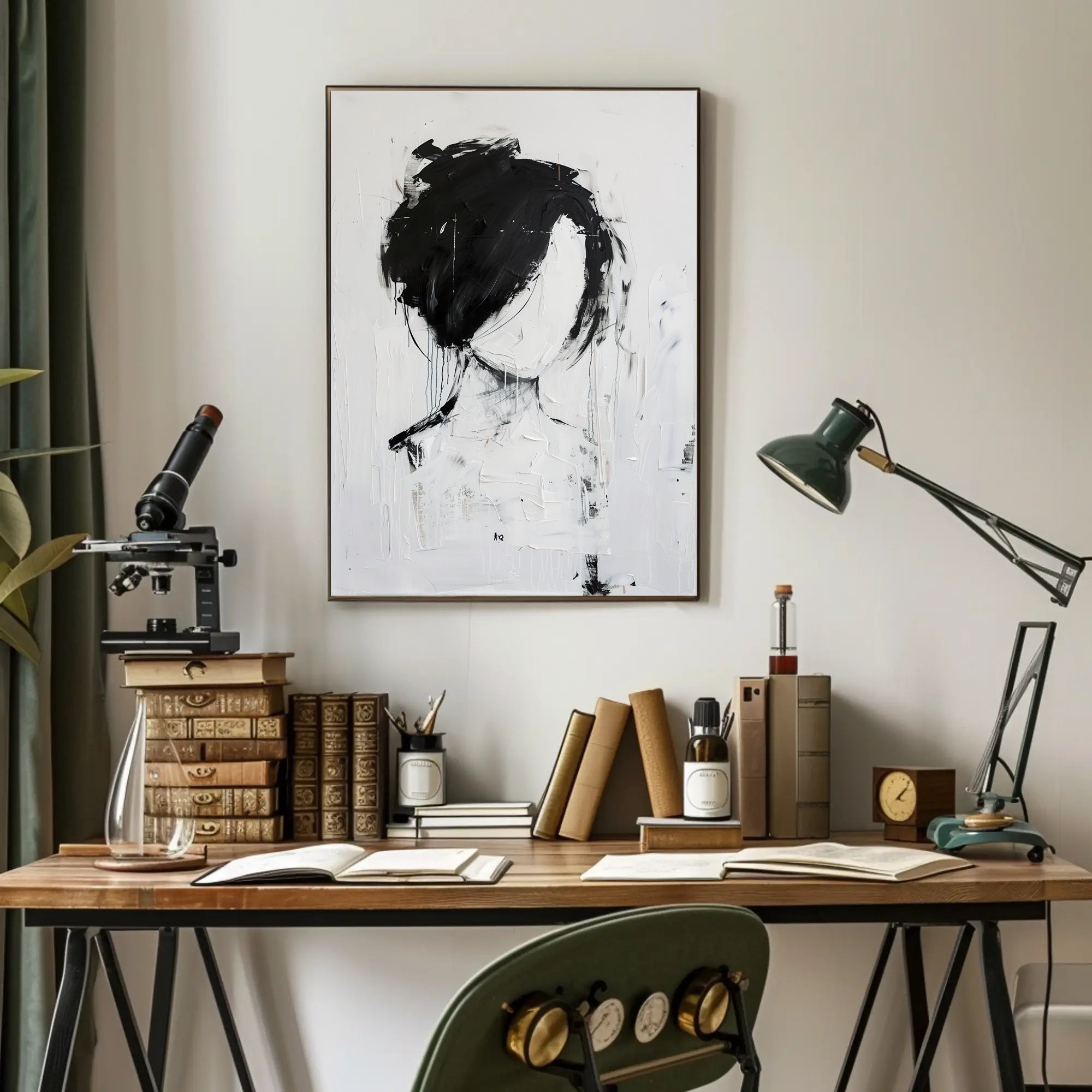 Abstract Black and White Silhouette Art Artistic Poster PosterGoat