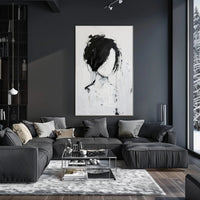 Abstract Black and White Silhouette Art Artistic Poster PosterGoat
