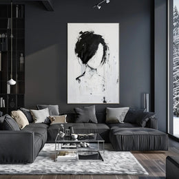 Abstract Black and White Silhouette Art Artistic Poster PosterGoat