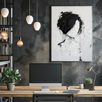 Abstract Black and White Silhouette Art Artistic Poster PosterGoat