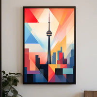 Abstract CN Tower Skyline Artistic Toronto Poster PosterGoat