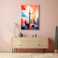 Abstract CN Tower Skyline Artistic Toronto Poster PosterGoat