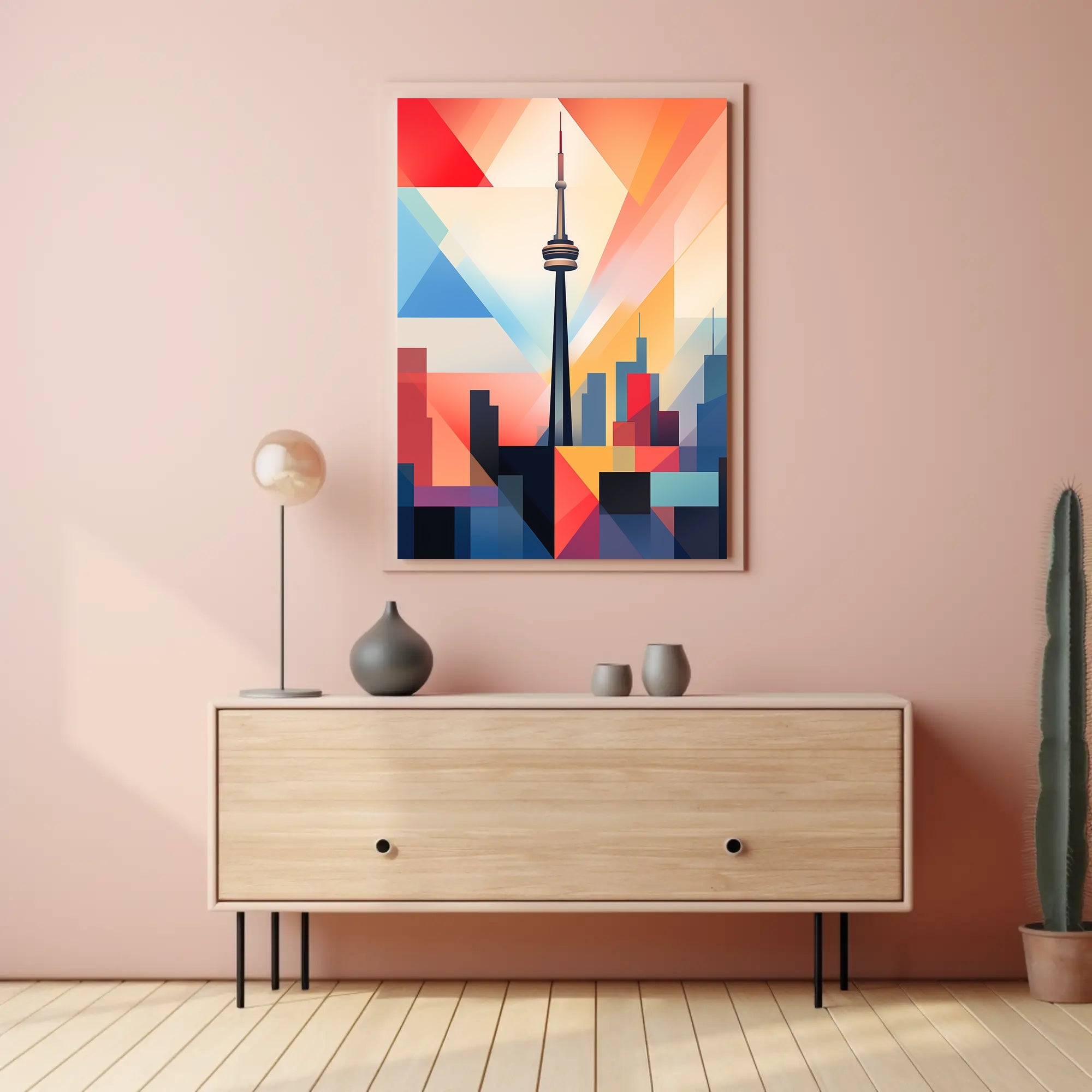 Abstract CN Tower Skyline Artistic Toronto Poster PosterGoat