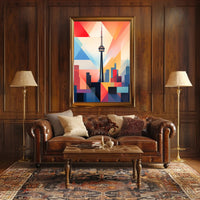 Abstract CN Tower Skyline Artistic Toronto Poster PosterGoat