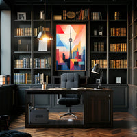 Abstract CN Tower Skyline Artistic Toronto Poster PosterGoat