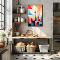 Abstract CN Tower Skyline Artistic Toronto Poster PosterGoat