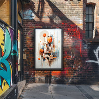 Abstract Cityscape Design with Geometric Shapes Artistic Poster PosterGoat