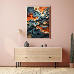 Abstract Depths Dynamic Earth Tones Artistic Poster PosterGoat