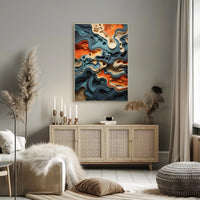 Abstract Depths Dynamic Earth Tones Artistic Poster PosterGoat