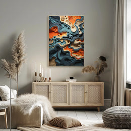 Abstract Depths Dynamic Earth Tones Artistic Poster PosterGoat