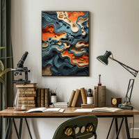 Abstract Depths Dynamic Earth Tones Artistic Poster PosterGoat