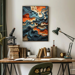Abstract Depths Dynamic Earth Tones Artistic Poster PosterGoat