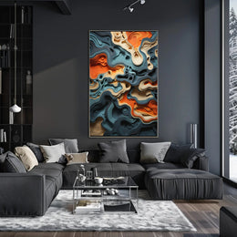 Abstract Depths Dynamic Earth Tones Artistic Poster PosterGoat