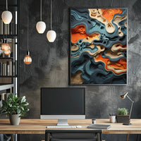 Abstract Depths Dynamic Earth Tones Artistic Poster PosterGoat