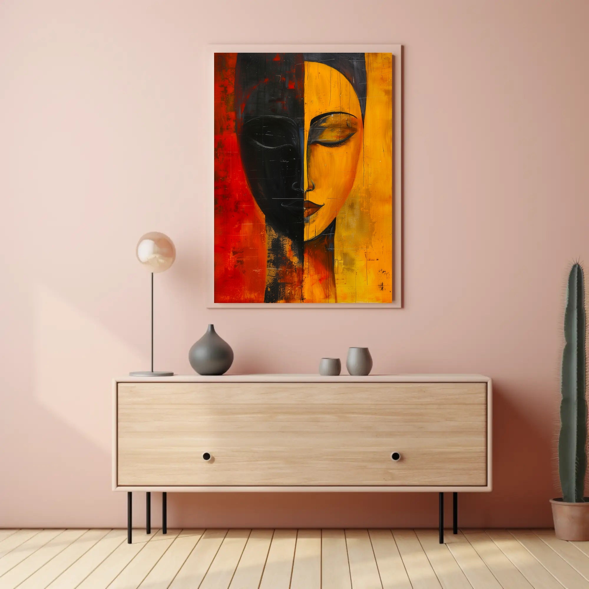 Abstract Duality Balance Portrait Artistic Poster Print PosterGoat