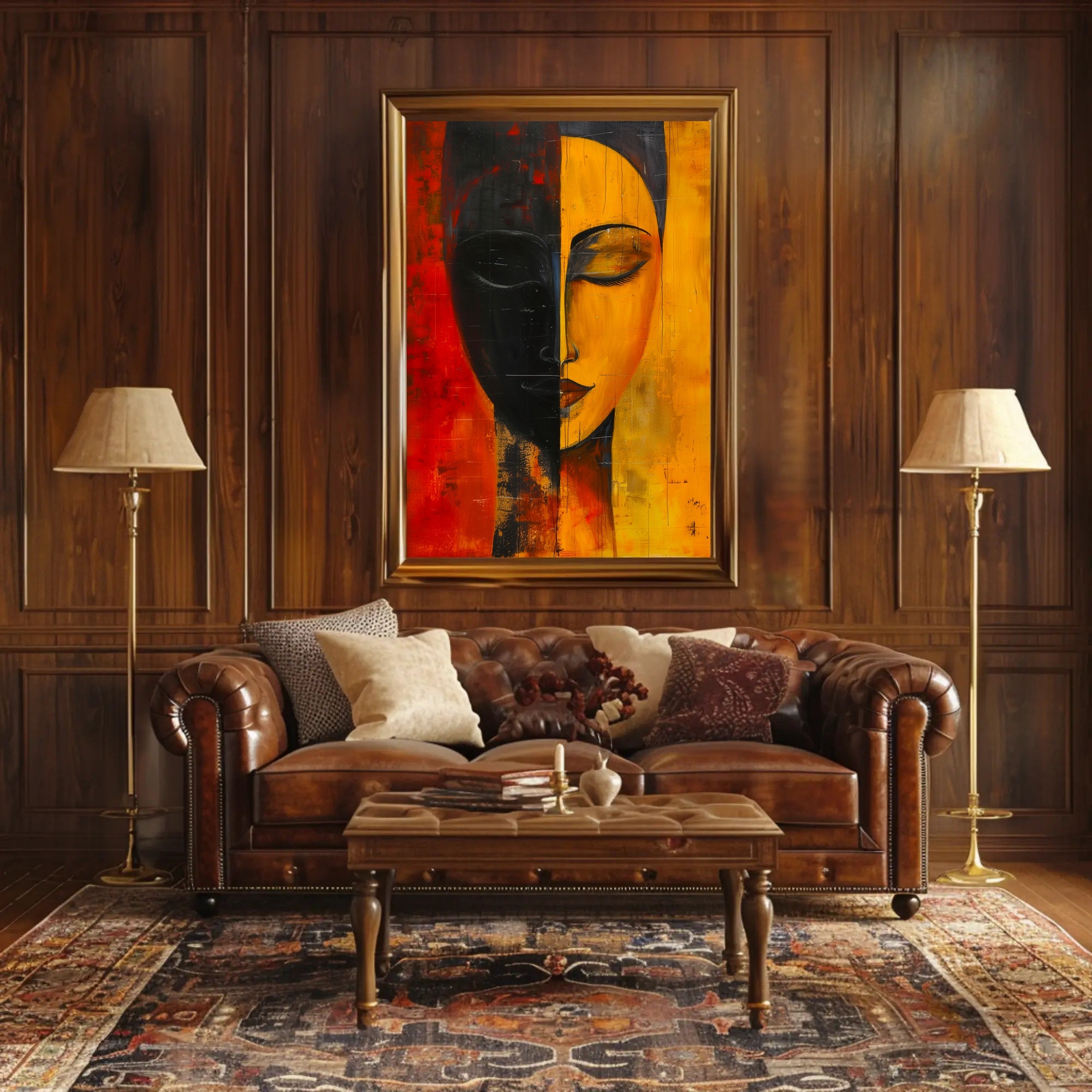 Abstract Duality Balance Portrait Artistic Poster Print PosterGoat