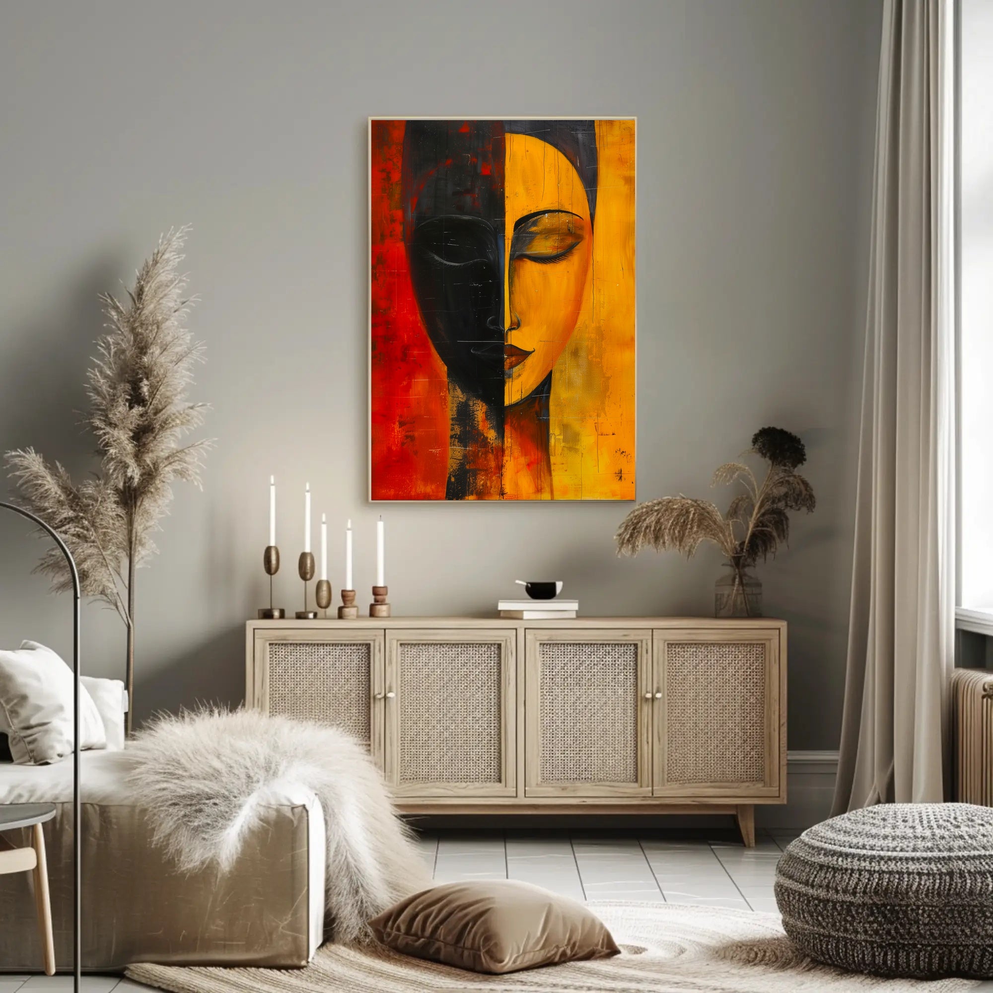 Abstract Duality Balance Portrait Artistic Poster Print PosterGoat