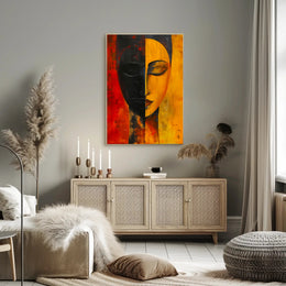 Abstract Duality Balance Portrait Artistic Poster Print PosterGoat
