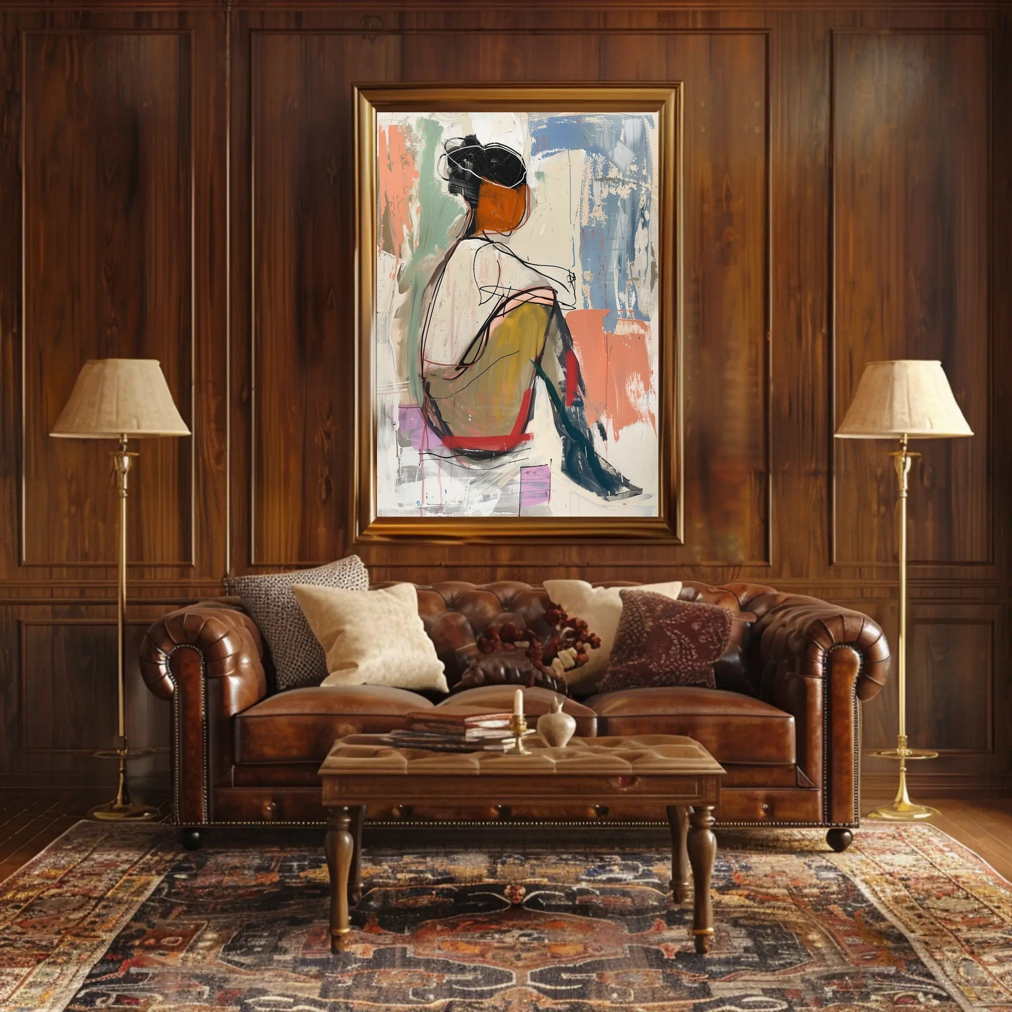 Abstract Expressionism Human Figure Modern Art Poster PosterGoat