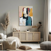 Abstract Expressionist Figures Intimate Modern Artistic Poster PosterGoat