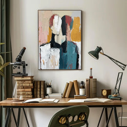 Abstract Expressionist Figures Intimate Modern Artistic Poster PosterGoat