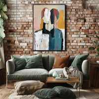 Abstract Expressionist Figures Intimate Modern Artistic Poster PosterGoat