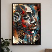 Abstract Expressive Portrait Vibrant Artistry Abstract Poster PosterGoat