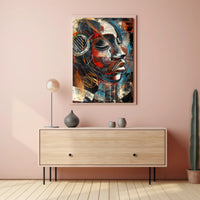 Abstract Expressive Portrait Vibrant Artistry Abstract Poster PosterGoat