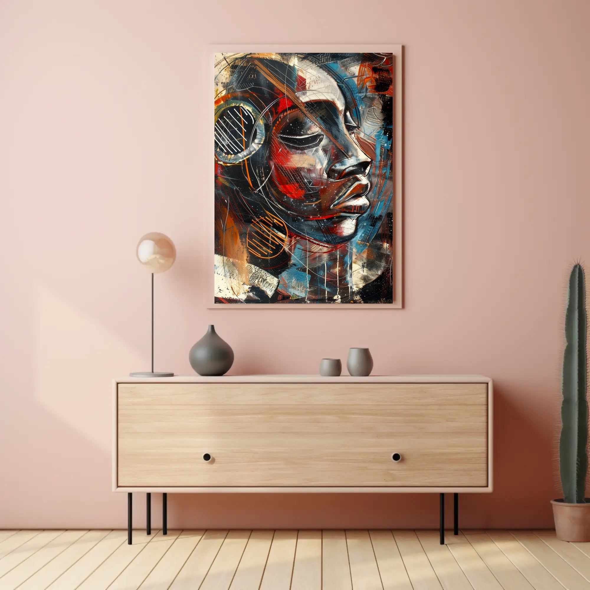 Abstract Expressive Portrait Vibrant Artistry Abstract Poster PosterGoat