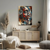 Abstract Expressive Portrait Vibrant Artistry Abstract Poster PosterGoat