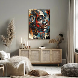 Abstract Expressive Portrait Vibrant Artistry Abstract Poster PosterGoat