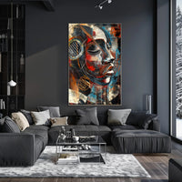 Abstract Expressive Portrait Vibrant Artistry Abstract Poster PosterGoat