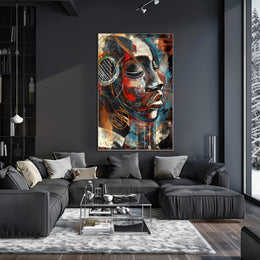 Abstract Expressive Portrait Vibrant Artistry Abstract Poster PosterGoat